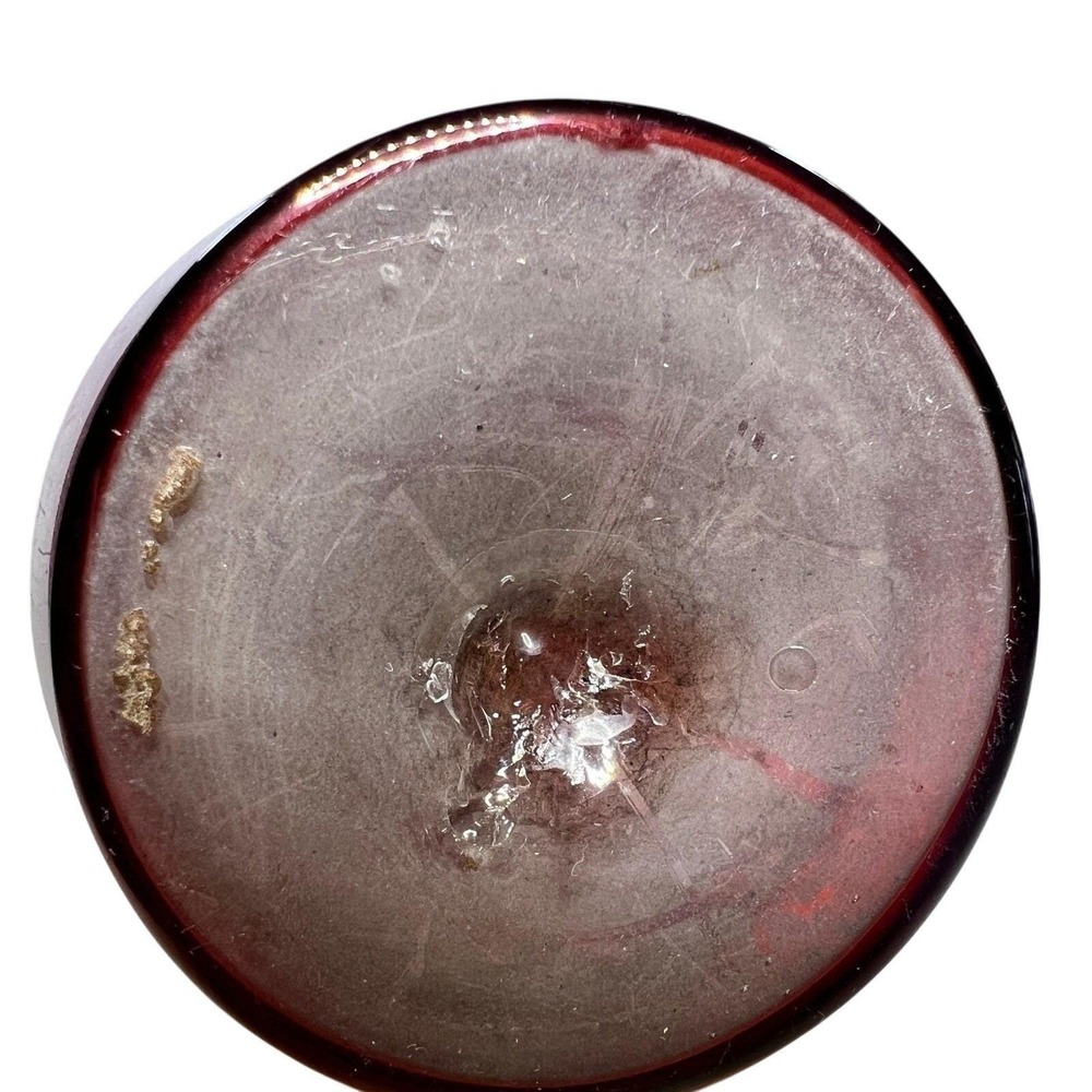 Ruby Red Bohemian Glass Vase Gold Deer and Bird Design‎ Bud Vase Decor Handblown - Picture 14 of 14